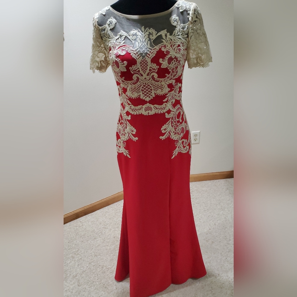 Red lace dress